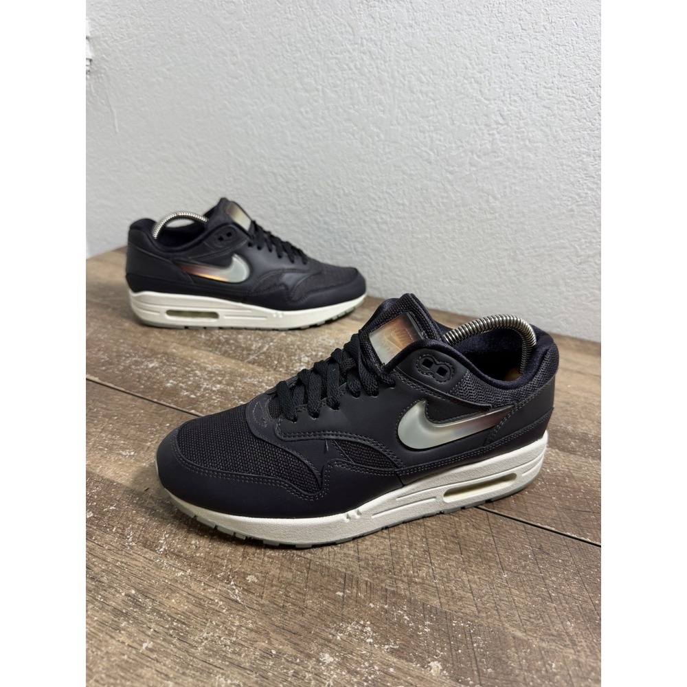 Nike Air Max 1 Women's Sneakers Size 9 Black Leather Jelly Jewel AT5248-001 - Picture 2 of 7